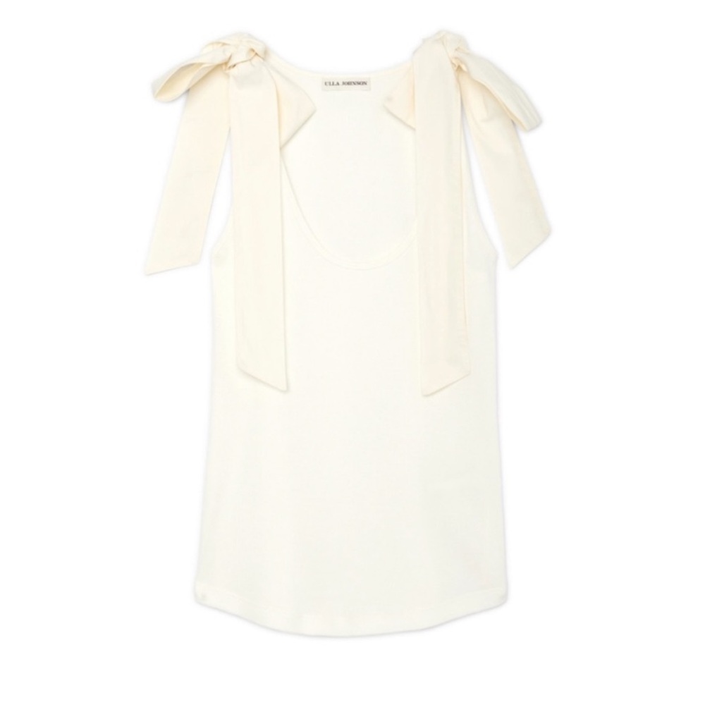 Ulla Johnson Bailey Bow Shoulder Cotton Tank